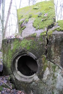 Shattered gun emplacement.